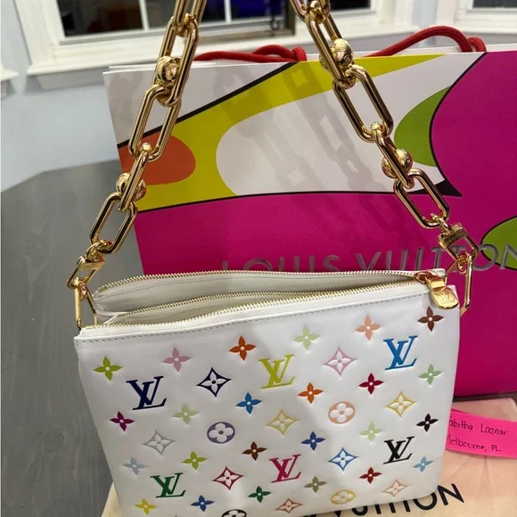 Louis Vuitton White Crossbody Bag with Multicolor Monogram - Picture 8 of 11